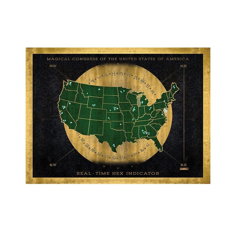 Fantastic Beasts - Hex Indicator Map Art Print - أكسسوار